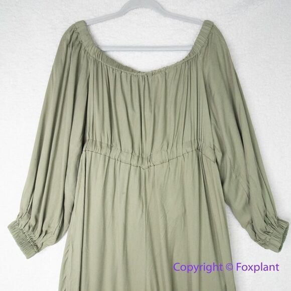 New! Eloquii Plus size Off The Shoulder Utility green‎ Jumpsuit , size 22 - Picture 9 of 15